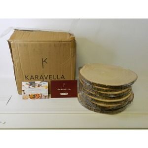 KARAVELLA Minor Cracks/Bark Loss Large Wood Slices Tables Centerpieces - 9 Pack